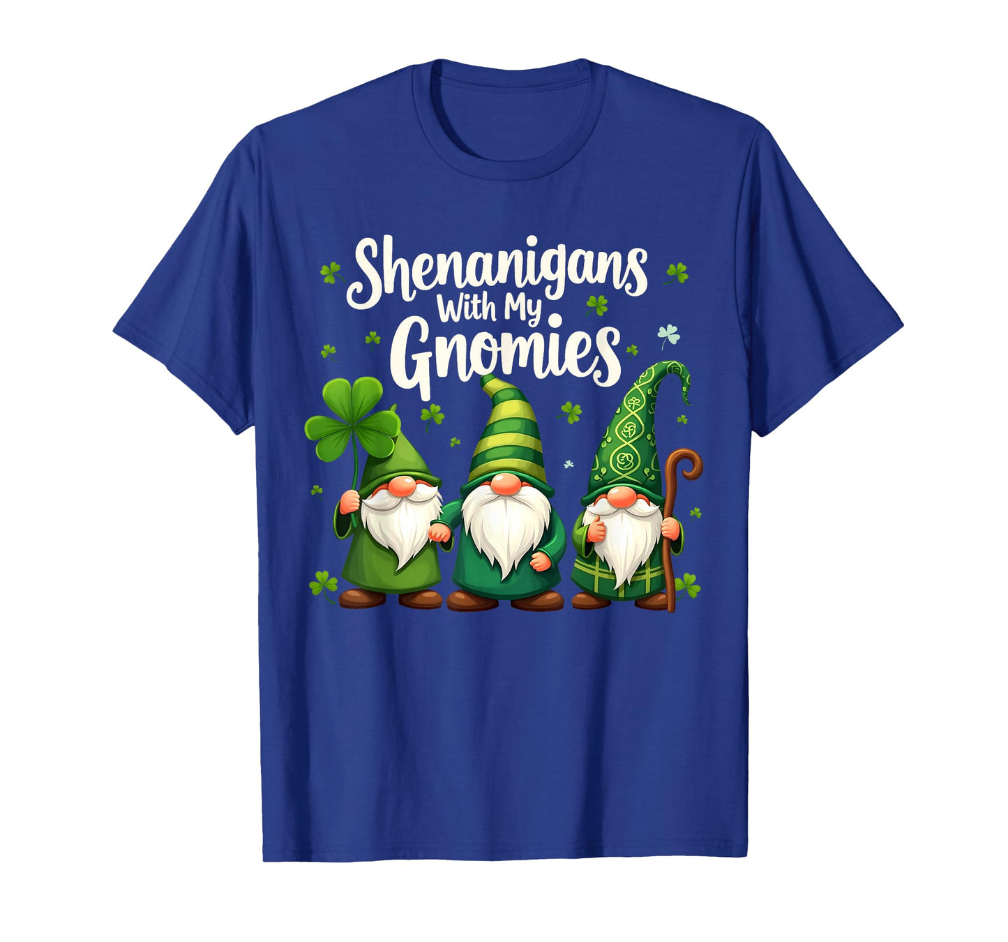 St Patricks Day Lucky Shamrock Leopard Gnomes Irish Women T-Shirt