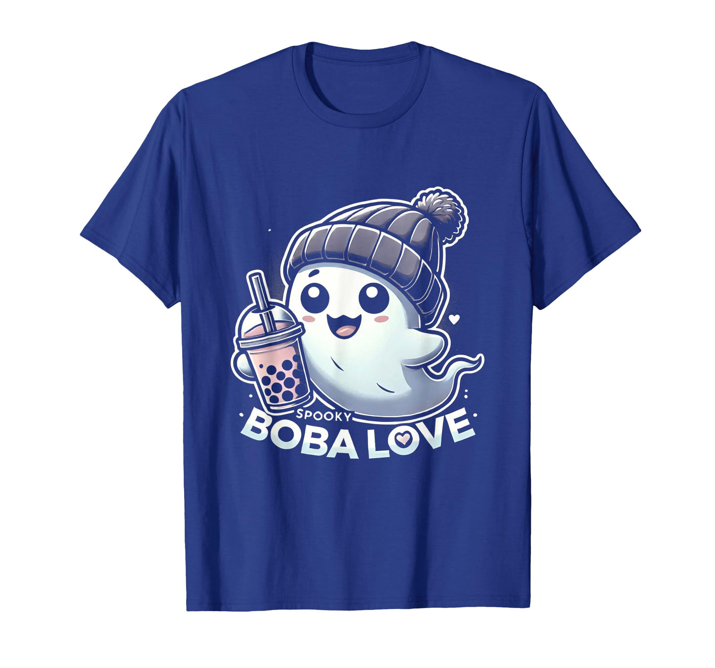 Spooky Cute Ghost and Boba Tea Love Halloween Kids T-Shirt
