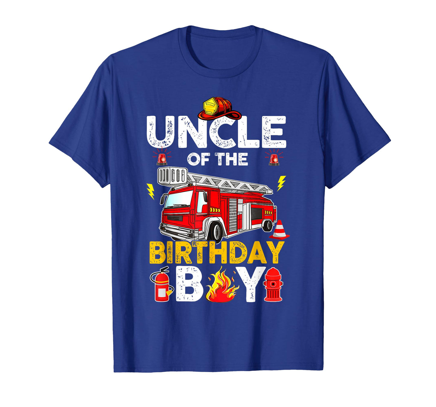 Uncle Of The Birthday Boy Fire Truck Firefighter Party T-Shirt