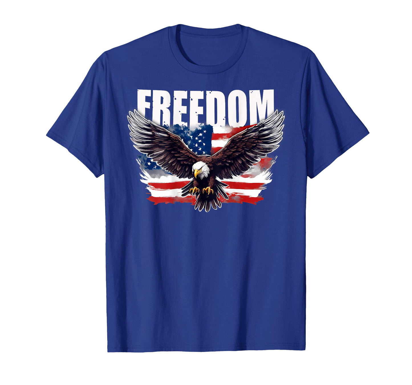 On Back Patriotic American Flag Eagle FREEDOM 4th of July T-Shirt