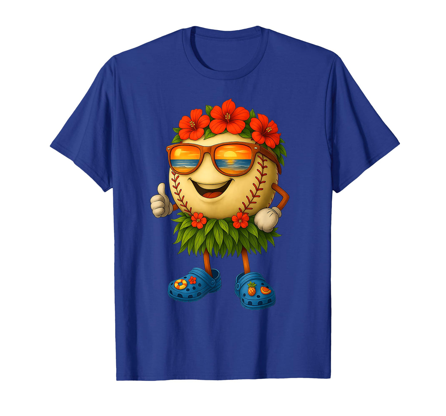 Funny Hawaii Baseball Ball Hawaiian Tropical Summer Vacation T-Shirt