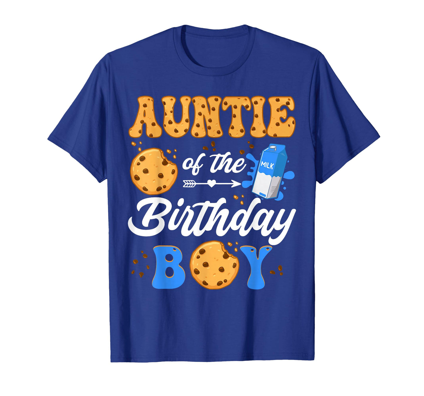 Auntie Of The Birthday Boy Milk And Cookies 1St Birthday T-Shirt