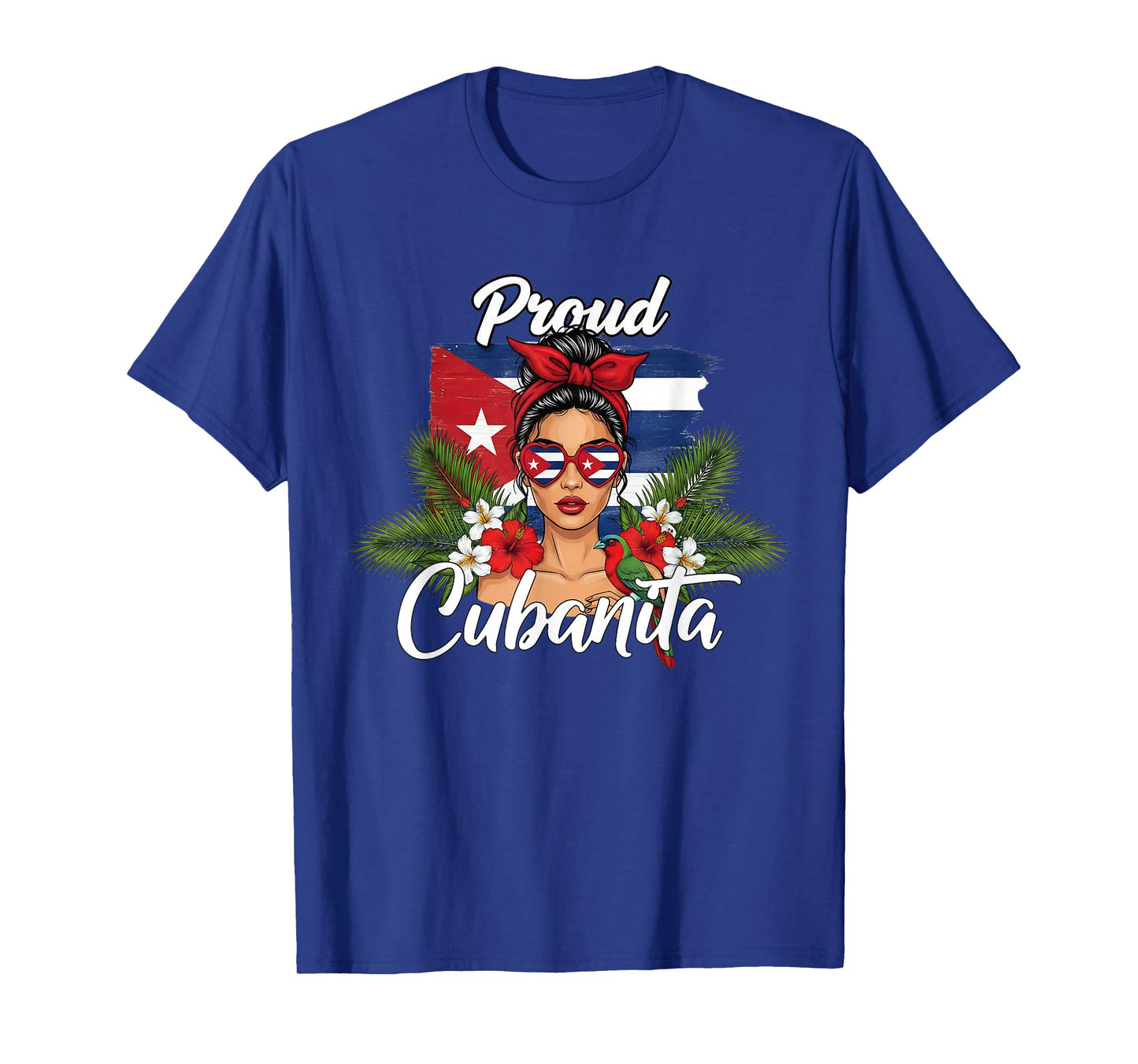 Cuba Flag Hispanic Heritage Month Cubanita Messy Bun T-Shirt