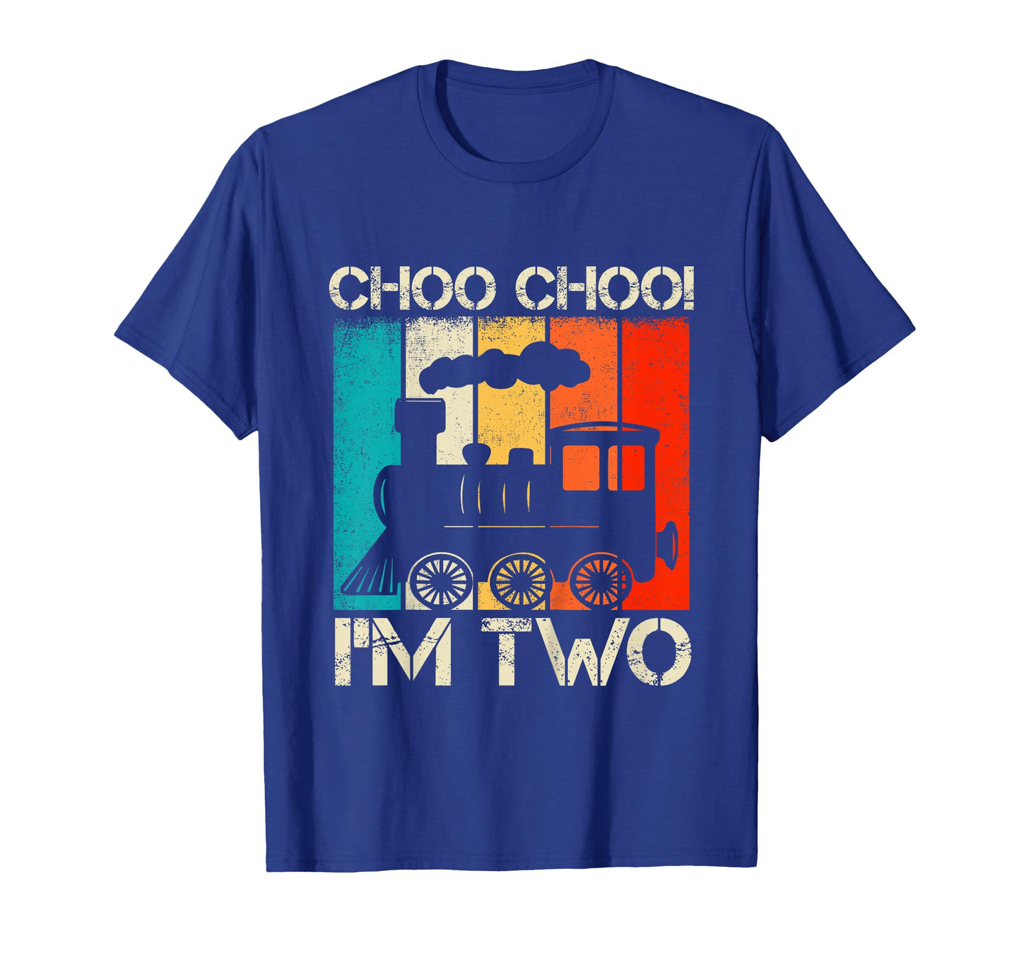 Kids Choo Choo Im Two Locomotive Train Boy 2nd Birthday Trains T-Shirt