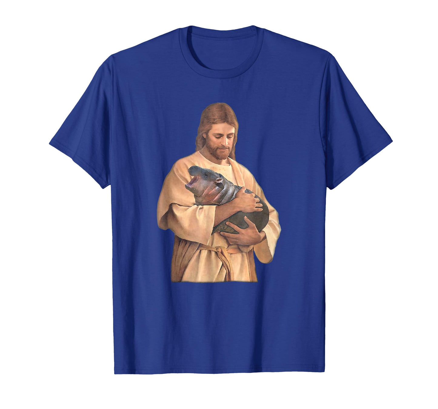 Jesus Loves Moo Deng Bouncy Pig Cute Baby Hippo Meme T-Shirt