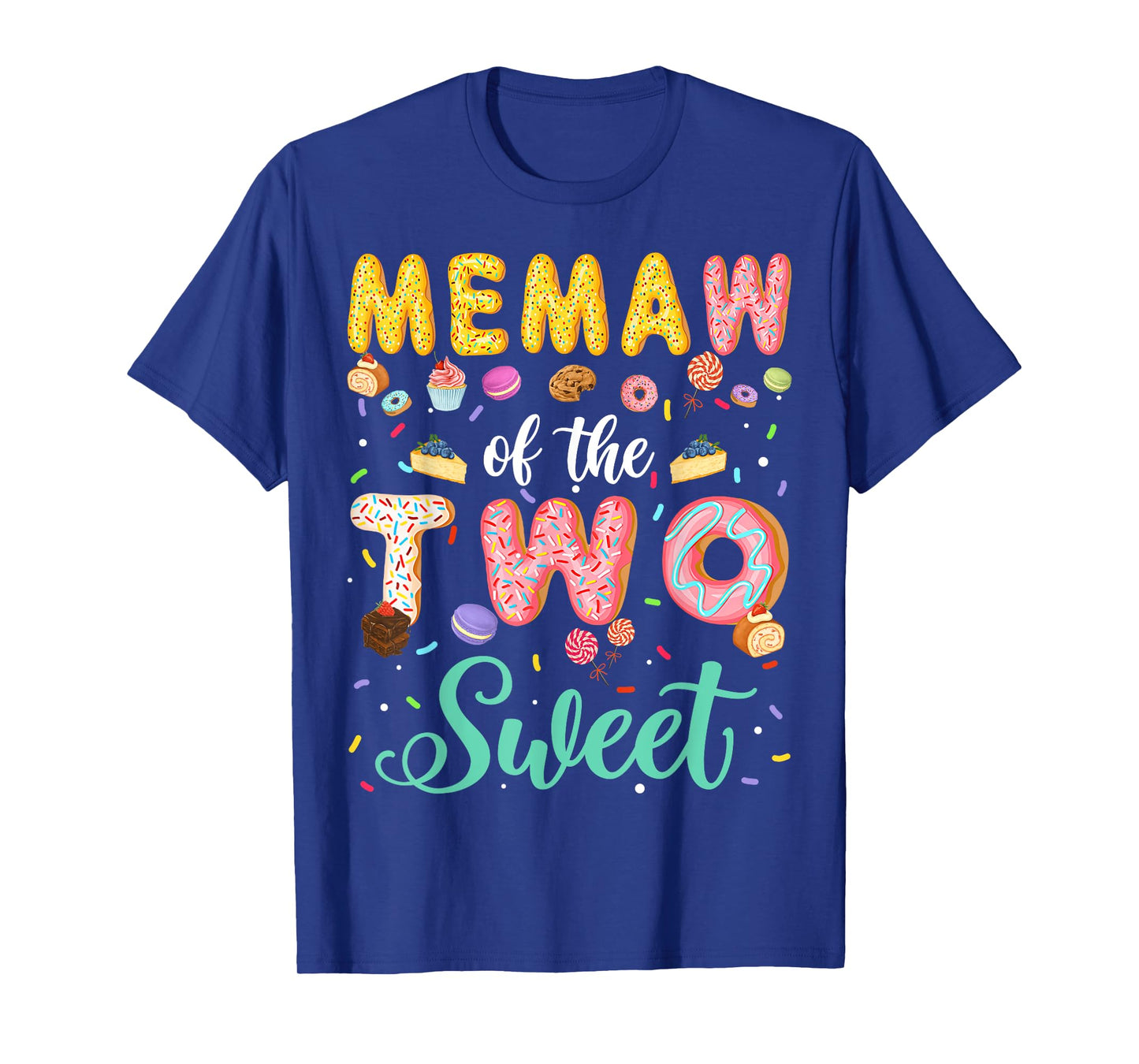 Memaw Of The Two Sweet Birthday Girl Donut Lover T-Shirt