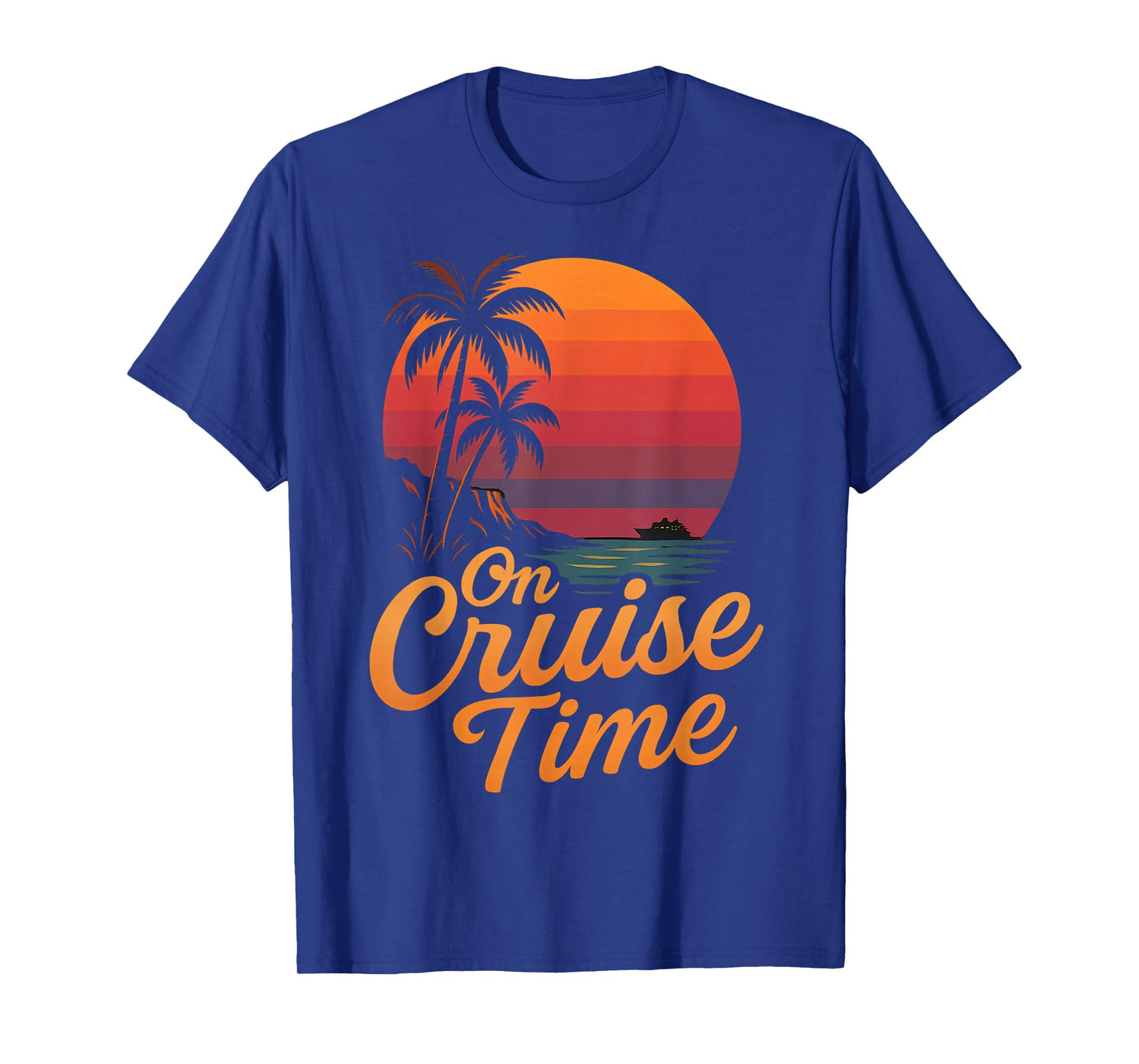 Tropical Cruise On Vacation Time With Palm Tree Sunset View T-Shirt