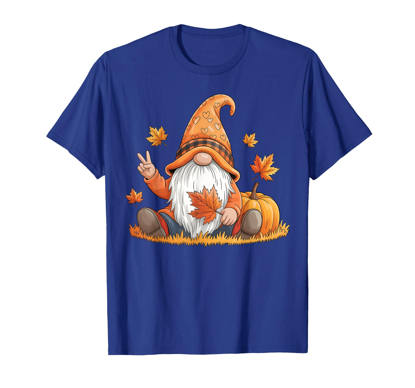 Funny Peace Gnome Halloween Thanksgiving Pumpkin Autumn Fall T-Shirt