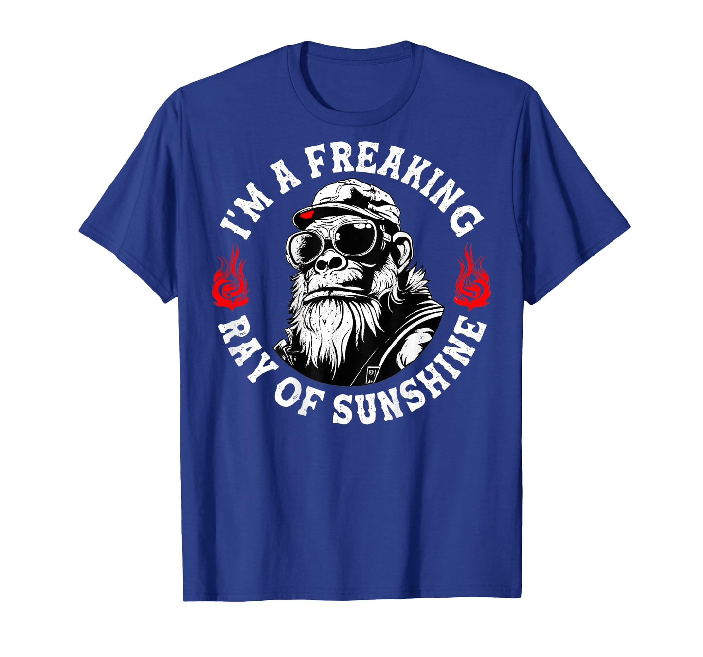I’m A Freaking Ray of Sunshine Funny Monkey (On Back) T-Shirt