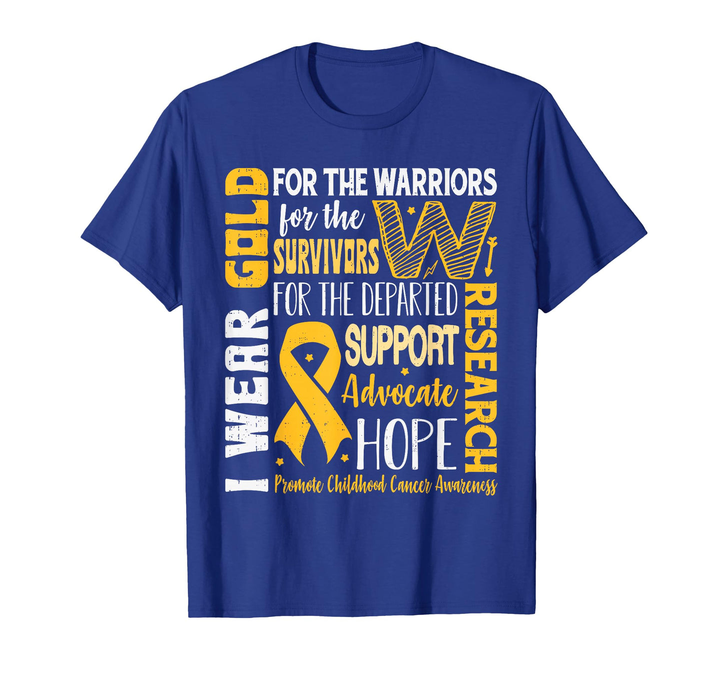 Childhood Cancer Awareness Warrior Gold Ribbon Support T-Shirt