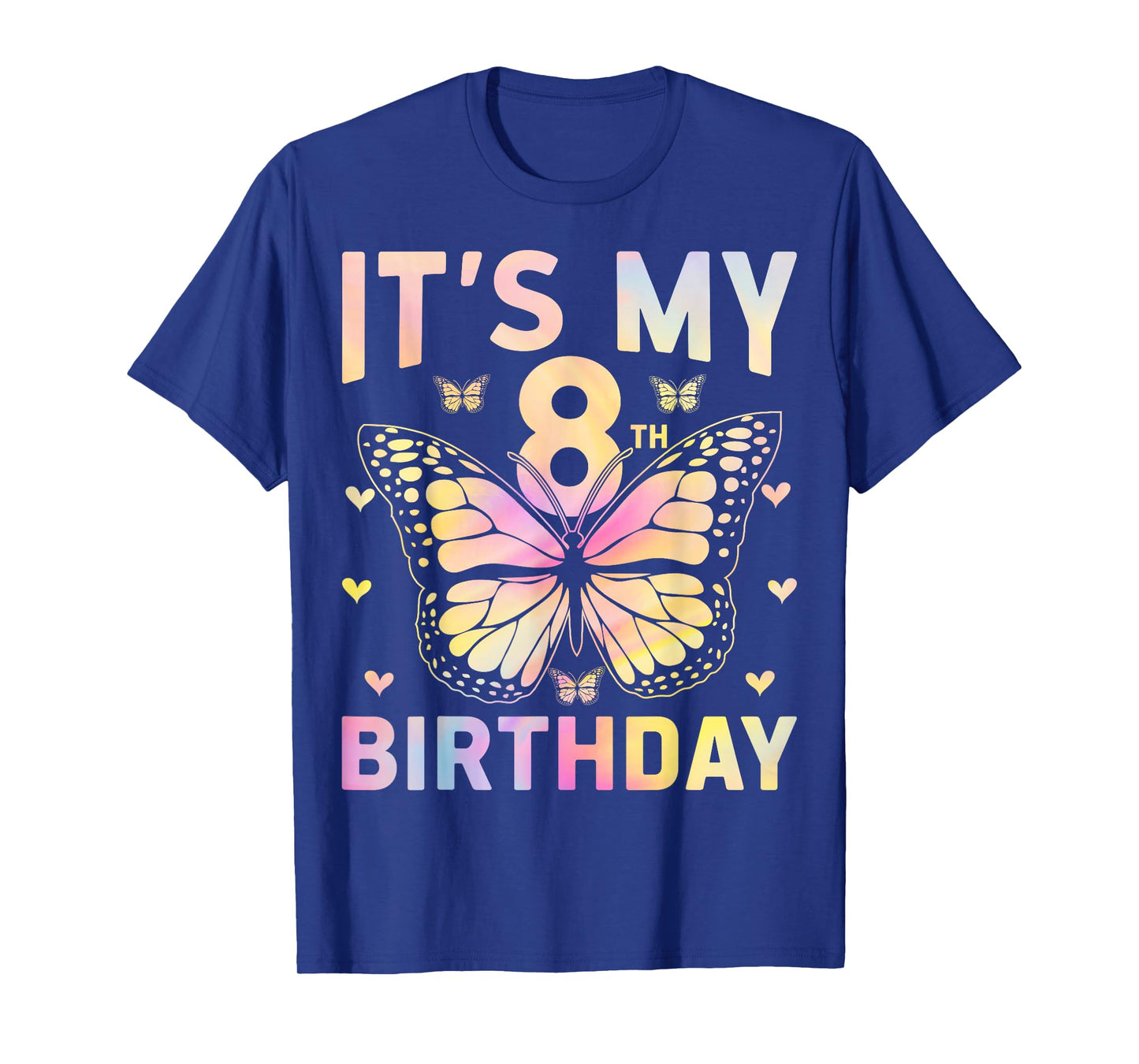 It's My 8 Birthday Butterfly Eight Years Old 8th Birthday T-Shirt