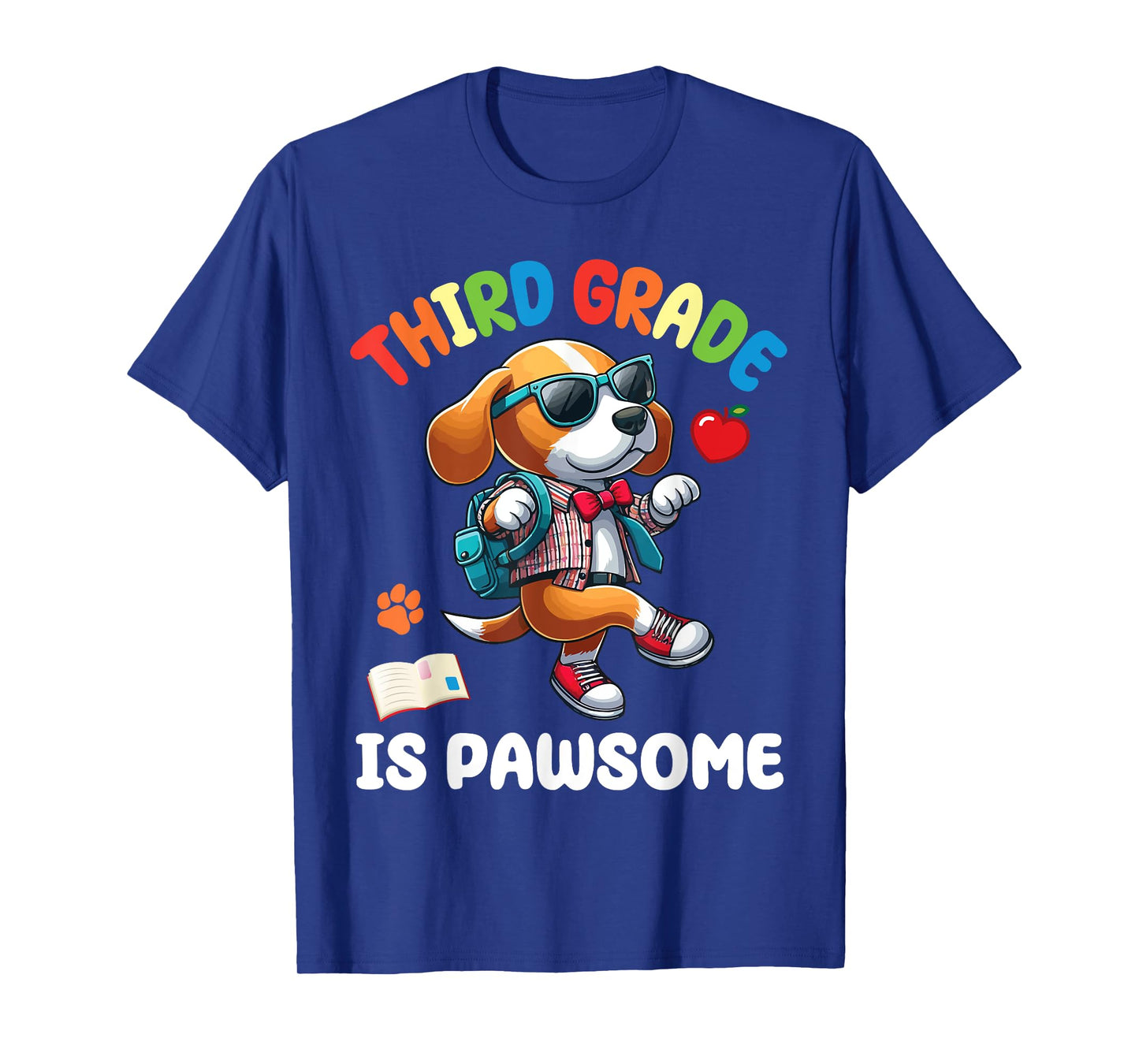Cute Dog With Backpack School Vibes Third Grade Is Pawsome T-Shirt