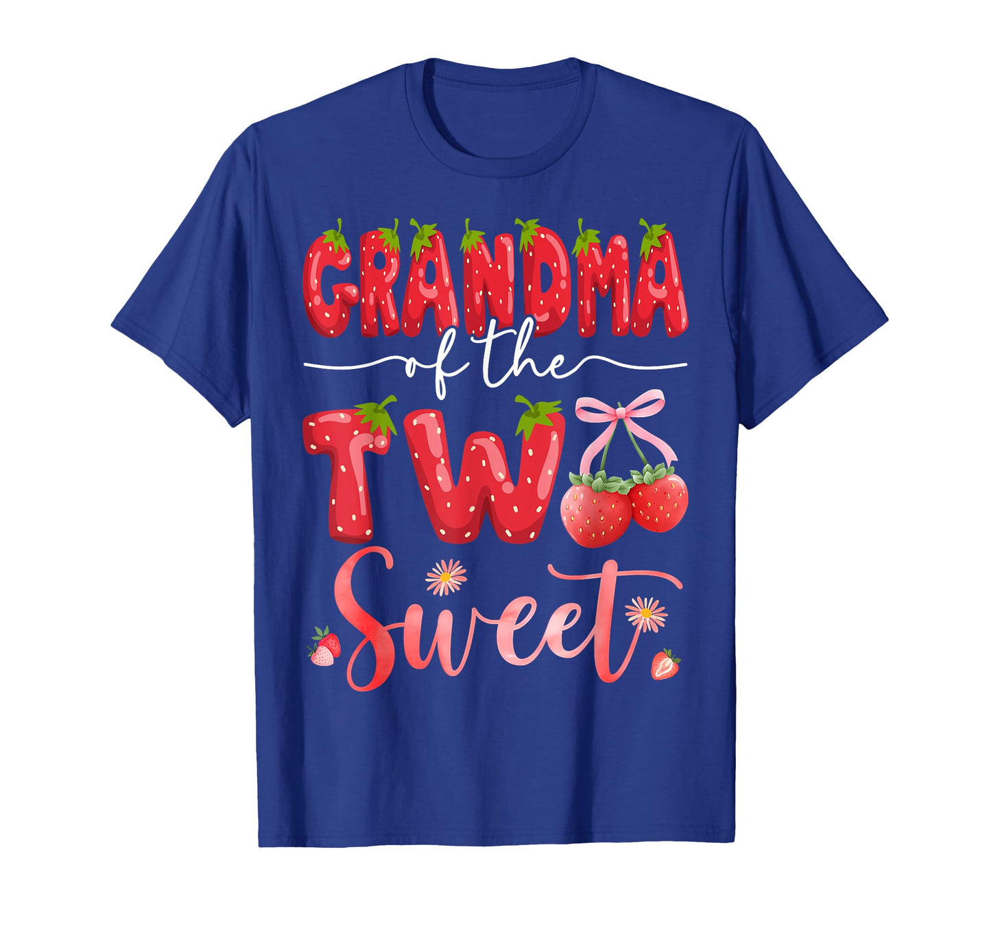 Grandma Of The Two Sweet 2Nd Birthday Girl Strawberry T-Shirt