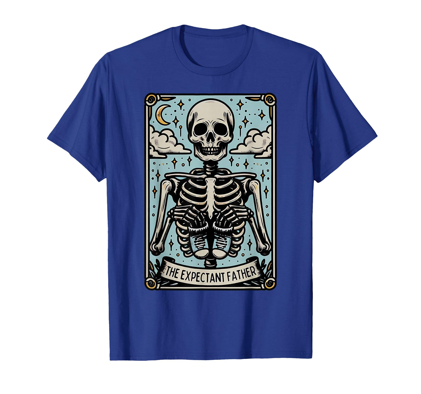 Skeleton Expectant Father Tarot Card Pregnancy Announcement T-Shirt