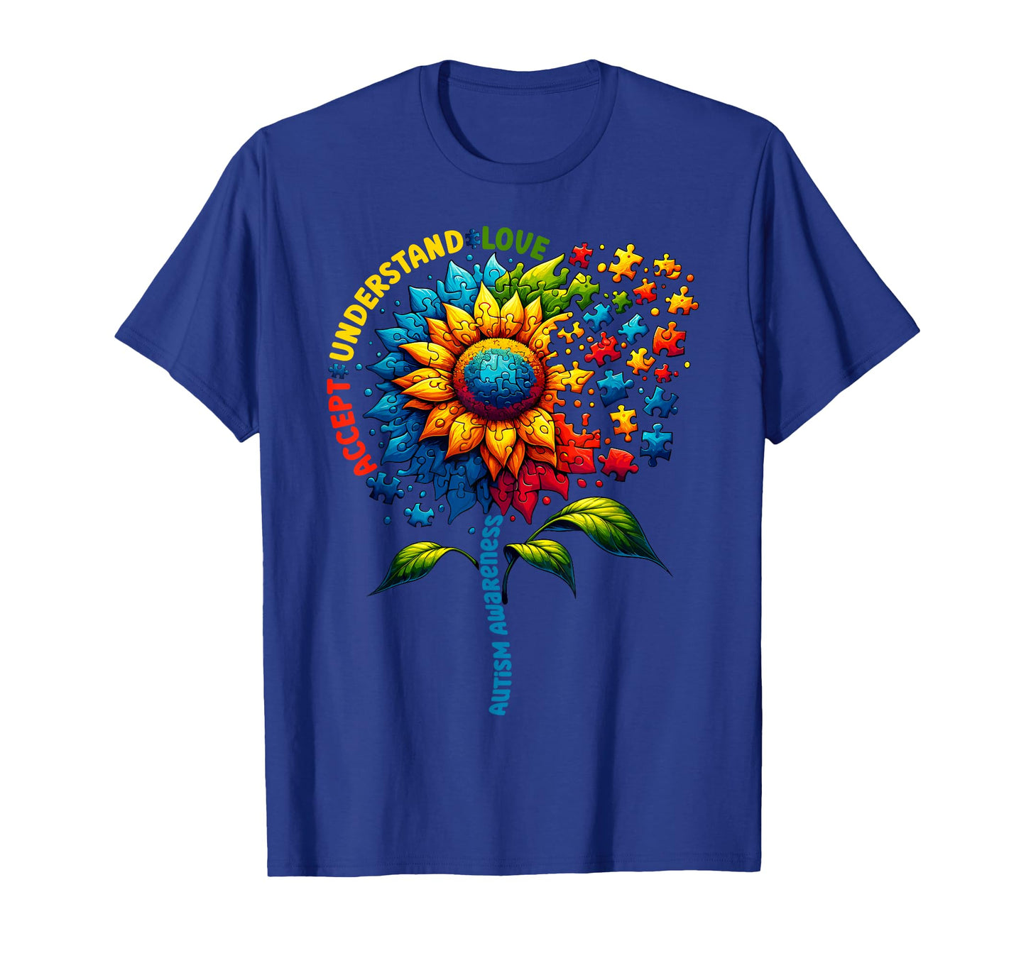 Autism Awareness Sunflower Men Women kids Autism Sunflower T-Shirt