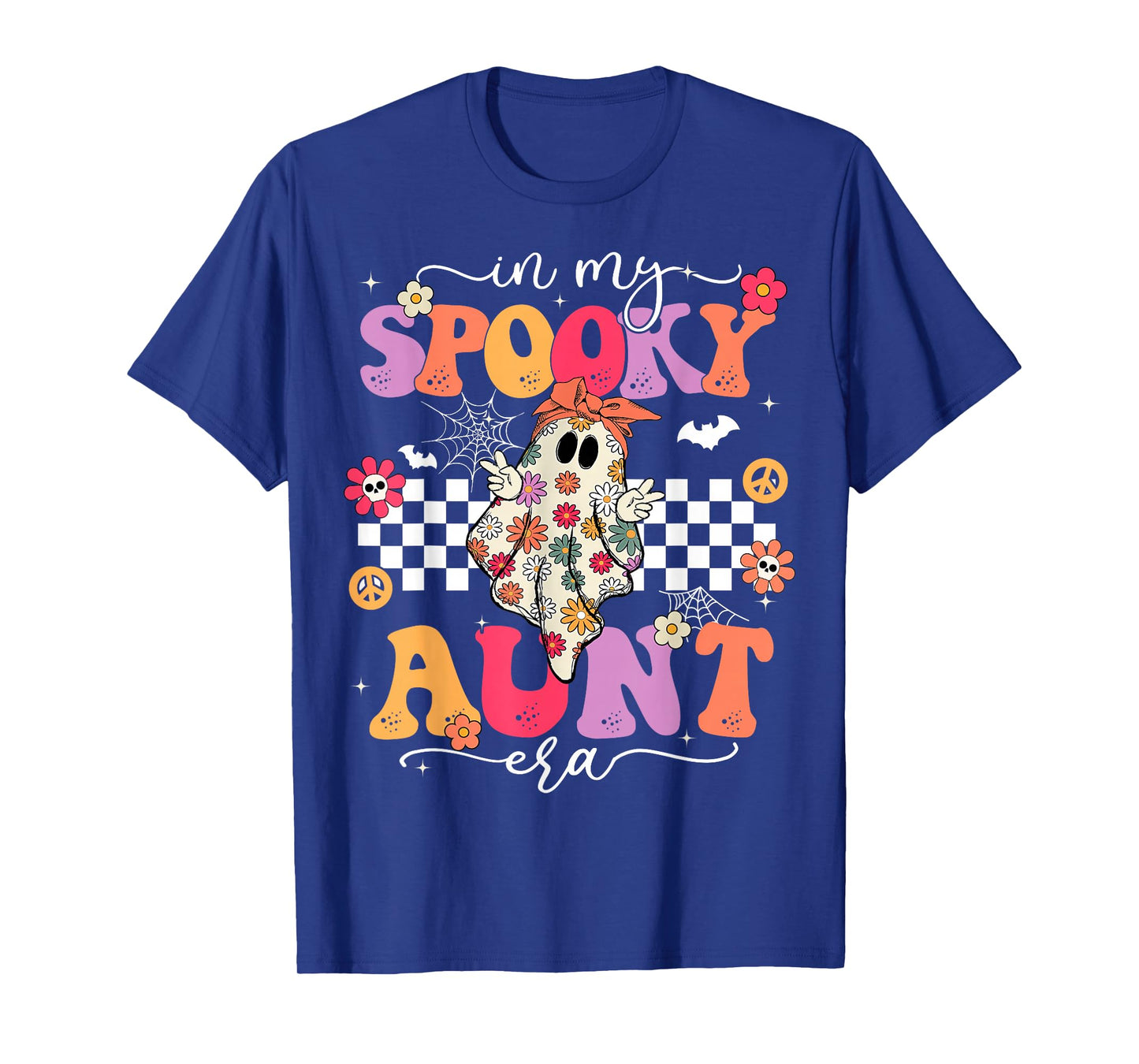 Groovy in My Spooky Aunt Era Retro Auntie Halloween Ghost T-Shirt