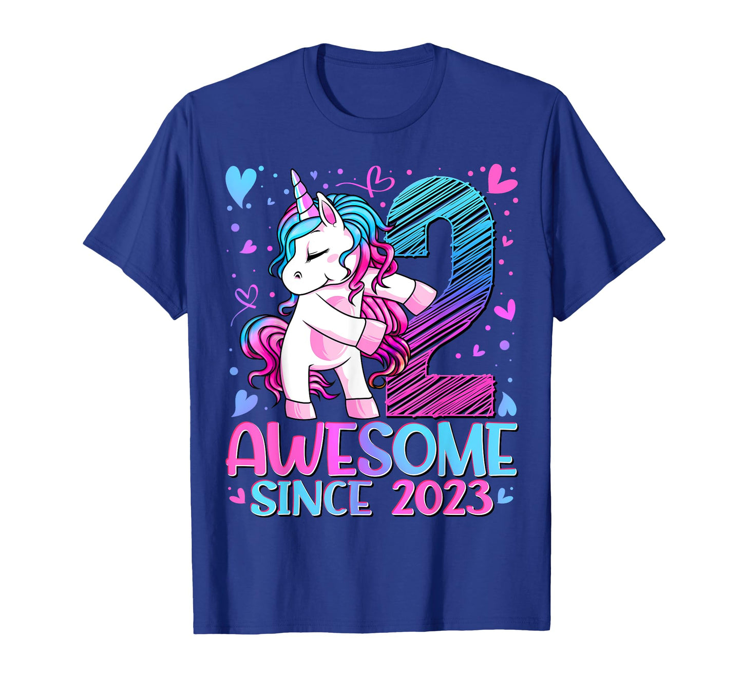 2 Year Old Unicorn Gifts For Girls 2nd Birthday Girl Party T-Shirt