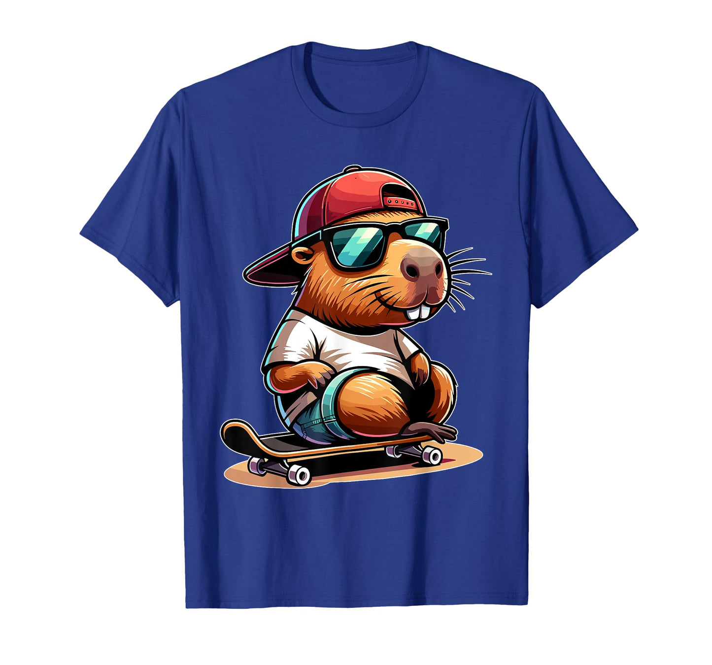 Capybara Skateboarding Retro Vintage Mens Womens Boys Kids T-Shirt