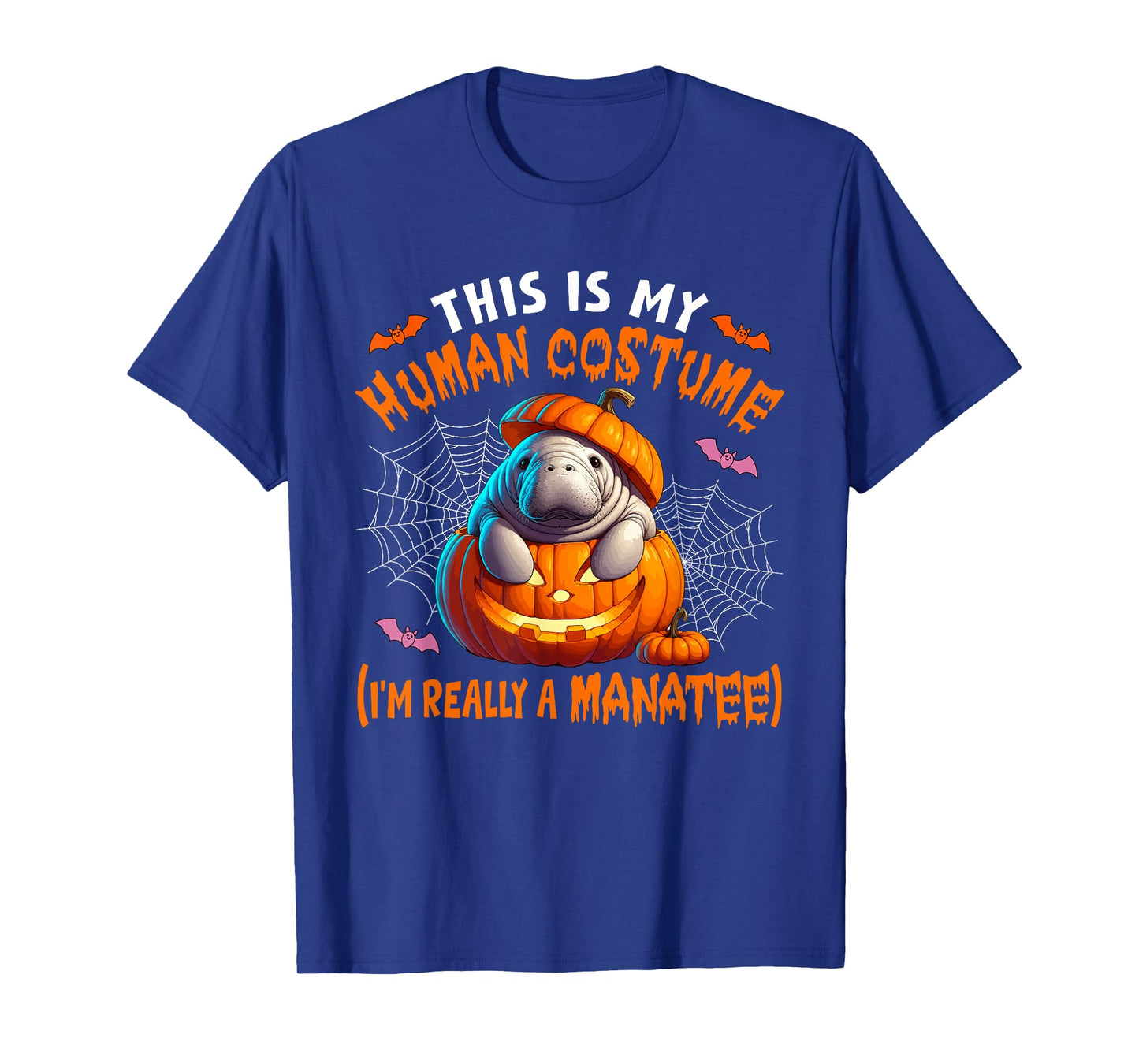 Funny Joke Human Costume I'm Really A Manatee Halloween T-Shirt
