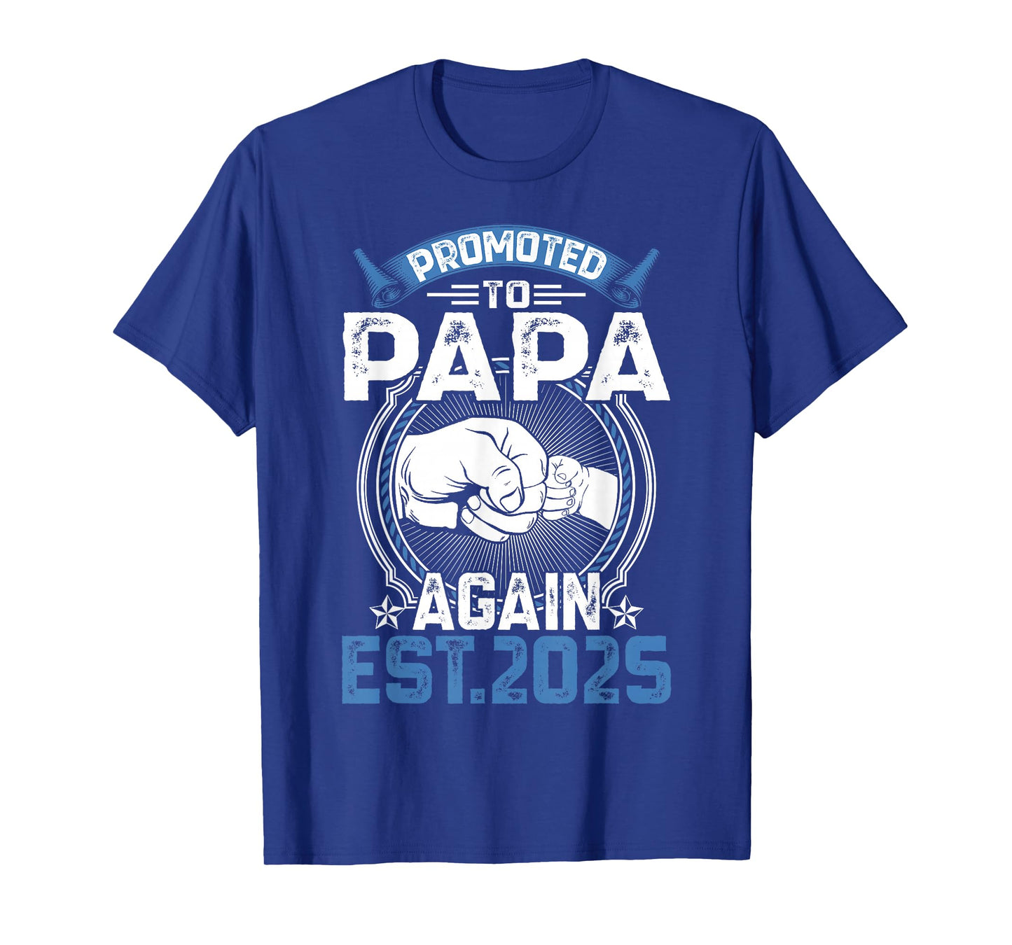 Retro Promoted To Papa 2025 Again Soon To Be Papa Mens T-Shirt