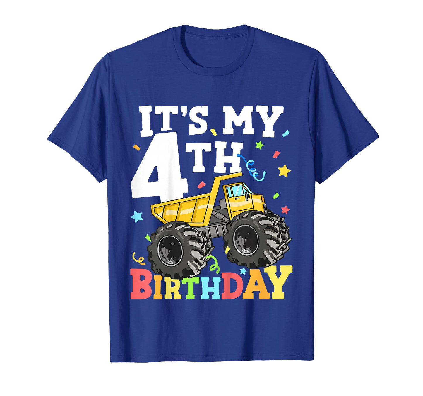 Kids It's My 4th Birthday Construction Truck Birthday Boy 4 Four T-Shirt