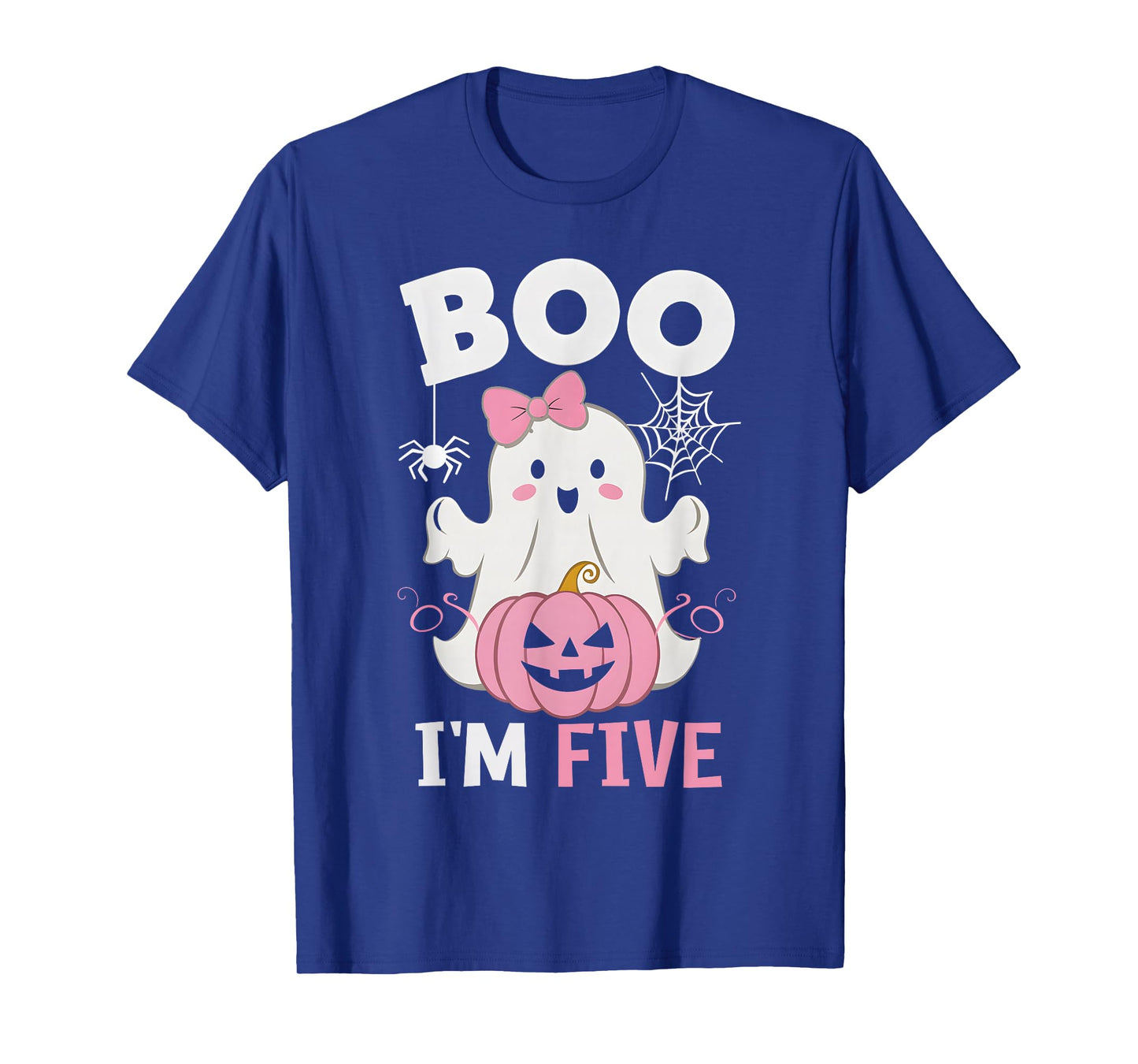 Ghost Boo I'm Five Year 5th Birthday Girls Halloween Groovy T-Shirt