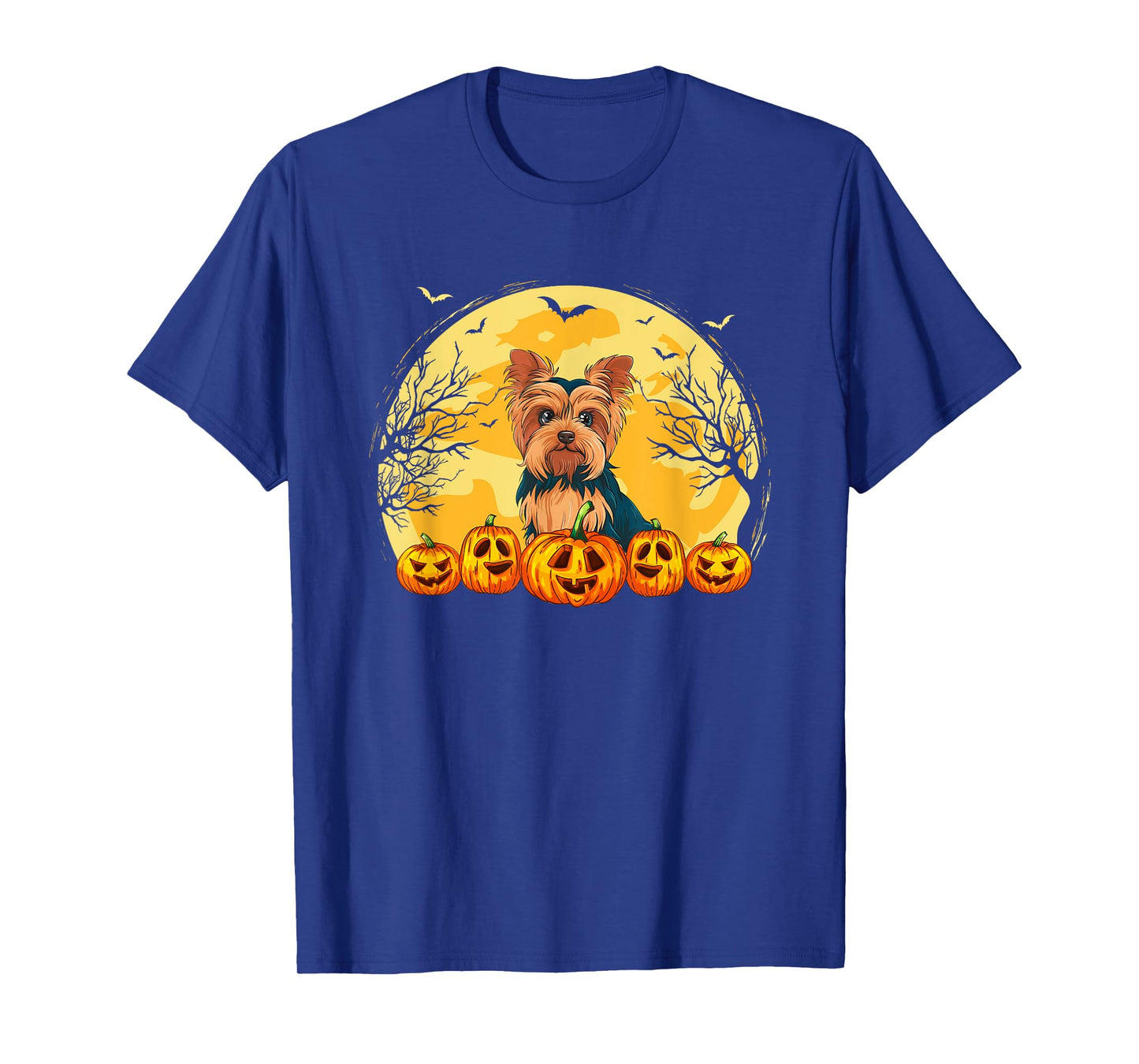 Funny Yorkie Dog Pumpkins Halloween Costume Men Women Kids T-Shirt