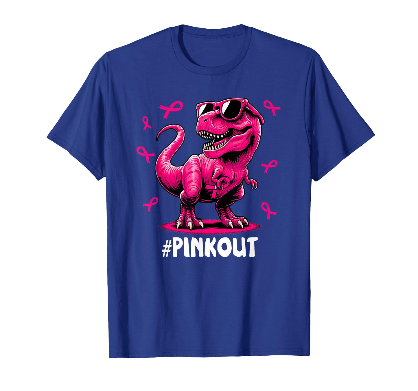 Pink Out Breast Cancer Dinosaur Ribbon Boy Girl Kid T-Shirt