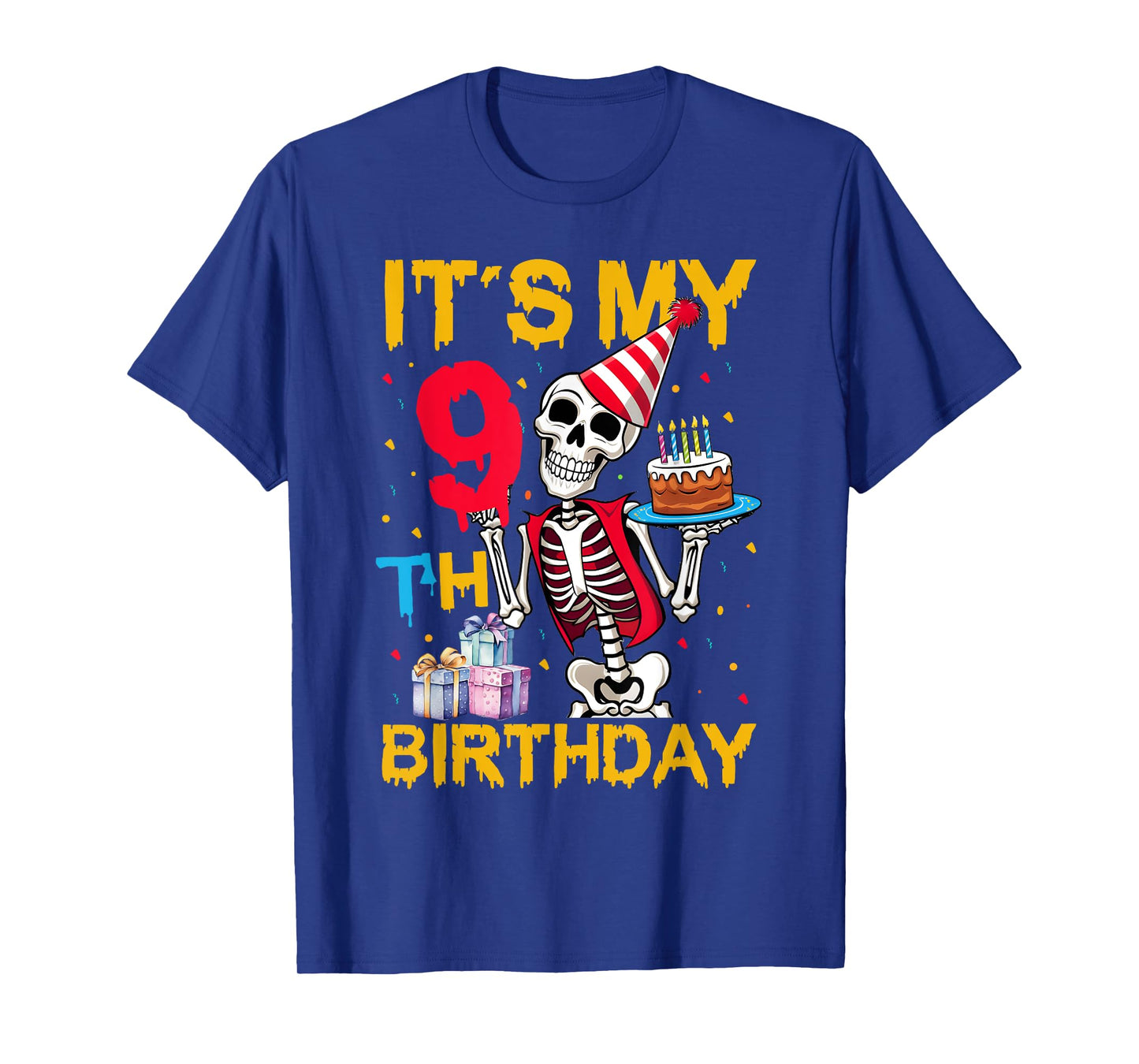 It's My 9th Birthday Party Halloween Skeleton Birthday T-Shirt