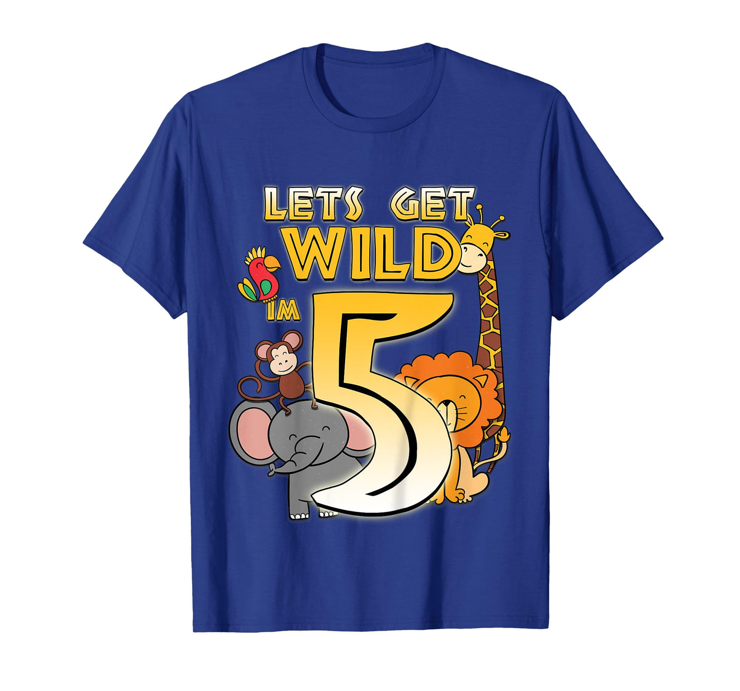 5 Years Old Zoo Animals Safari 5th Birthday Boys Girls T-Shirt