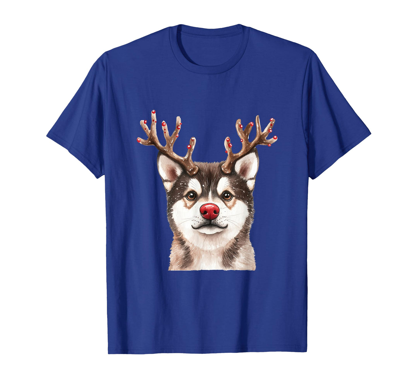 Akita Reindeer Christmas Lights Dog Lover Xmas Pajama T-Shirt