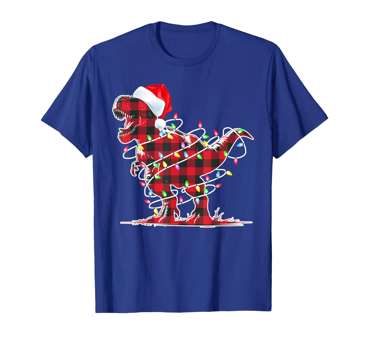 T Rex Red Plaid Dinosaur Christmas Pajamas Toddler Boys Kids T-Shirt