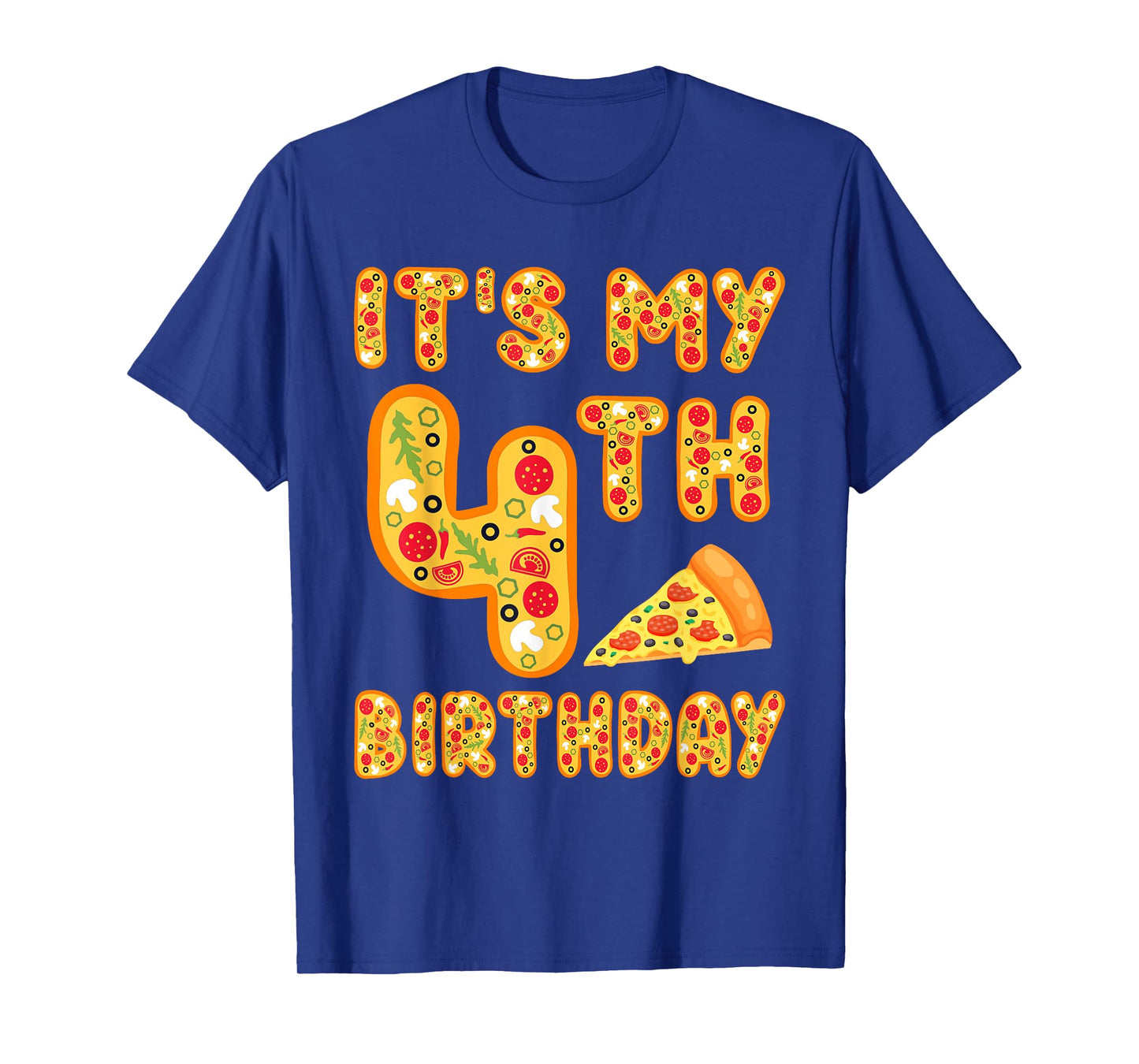 4 Years Old Boys Girls Kids 4th Birthday Pizza Family T-Shirt
