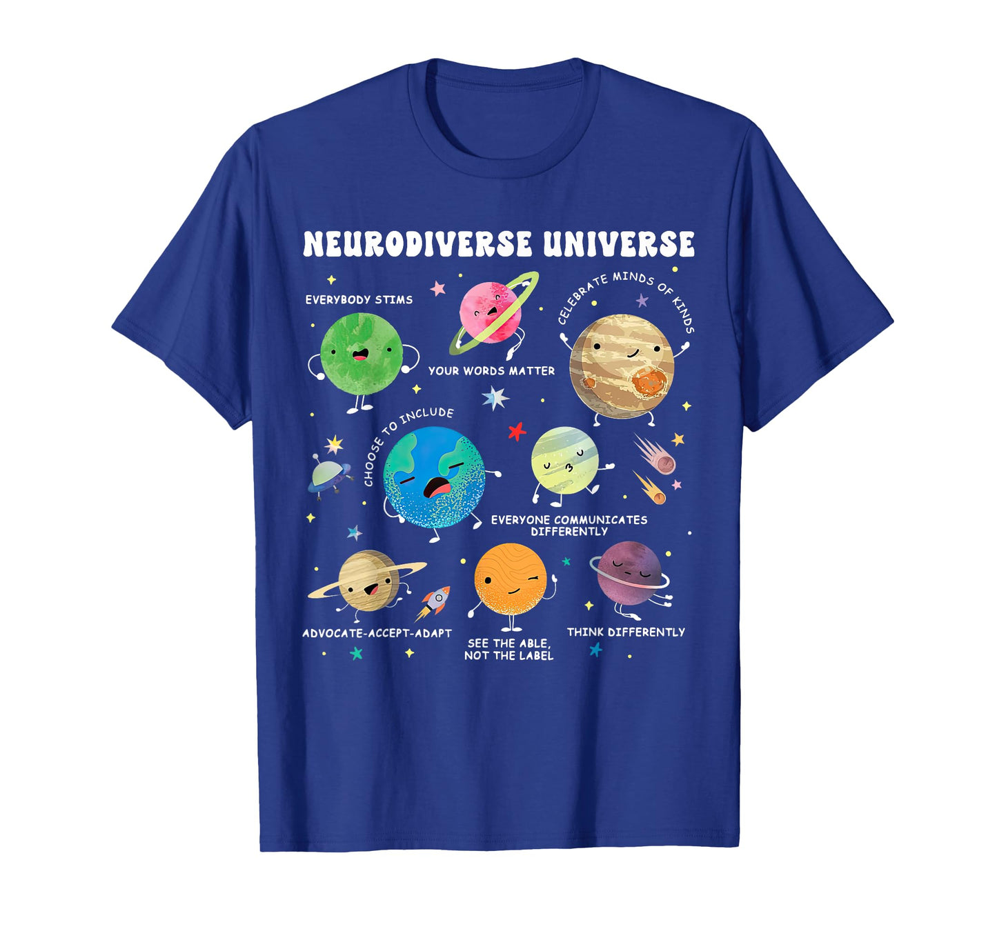 Neurodiverse Universe Space Planet Special Education Teacher T-Shirt