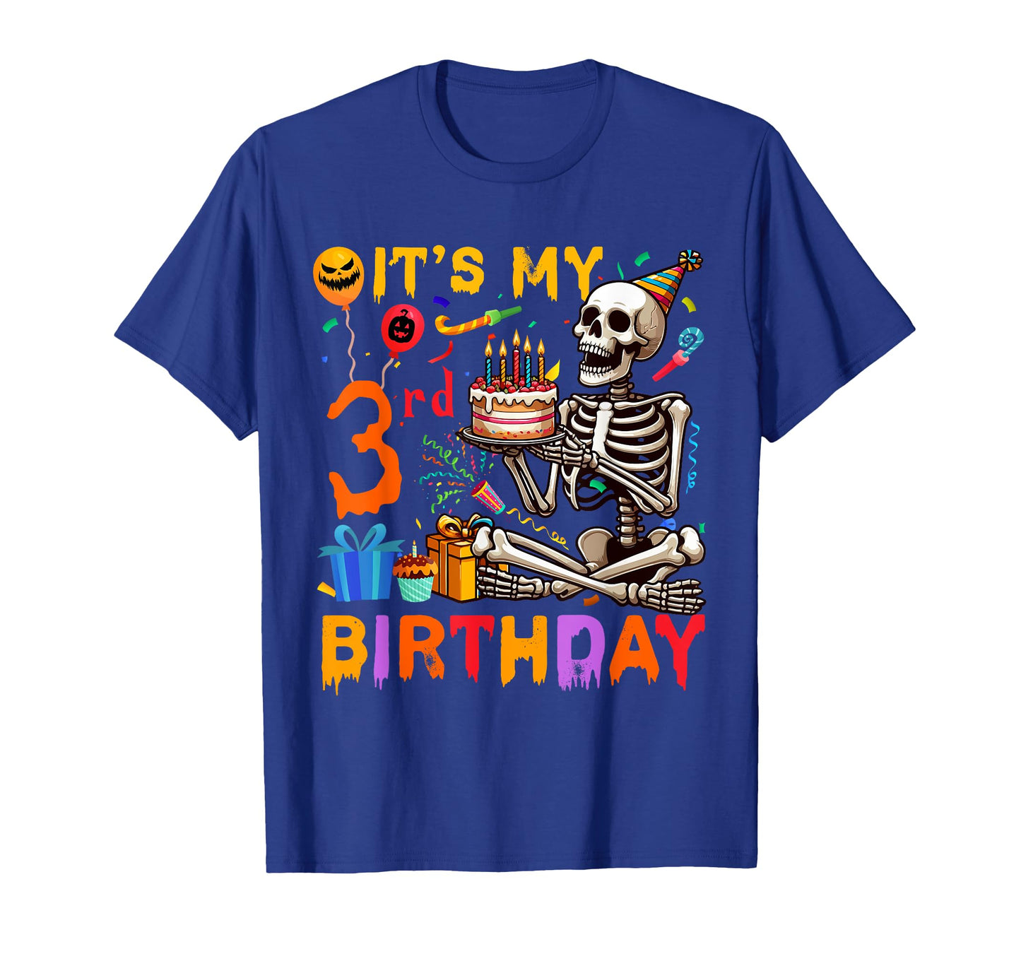 It's My 3rd Birthday Halloween Skeleton Matching Party T-Shirt