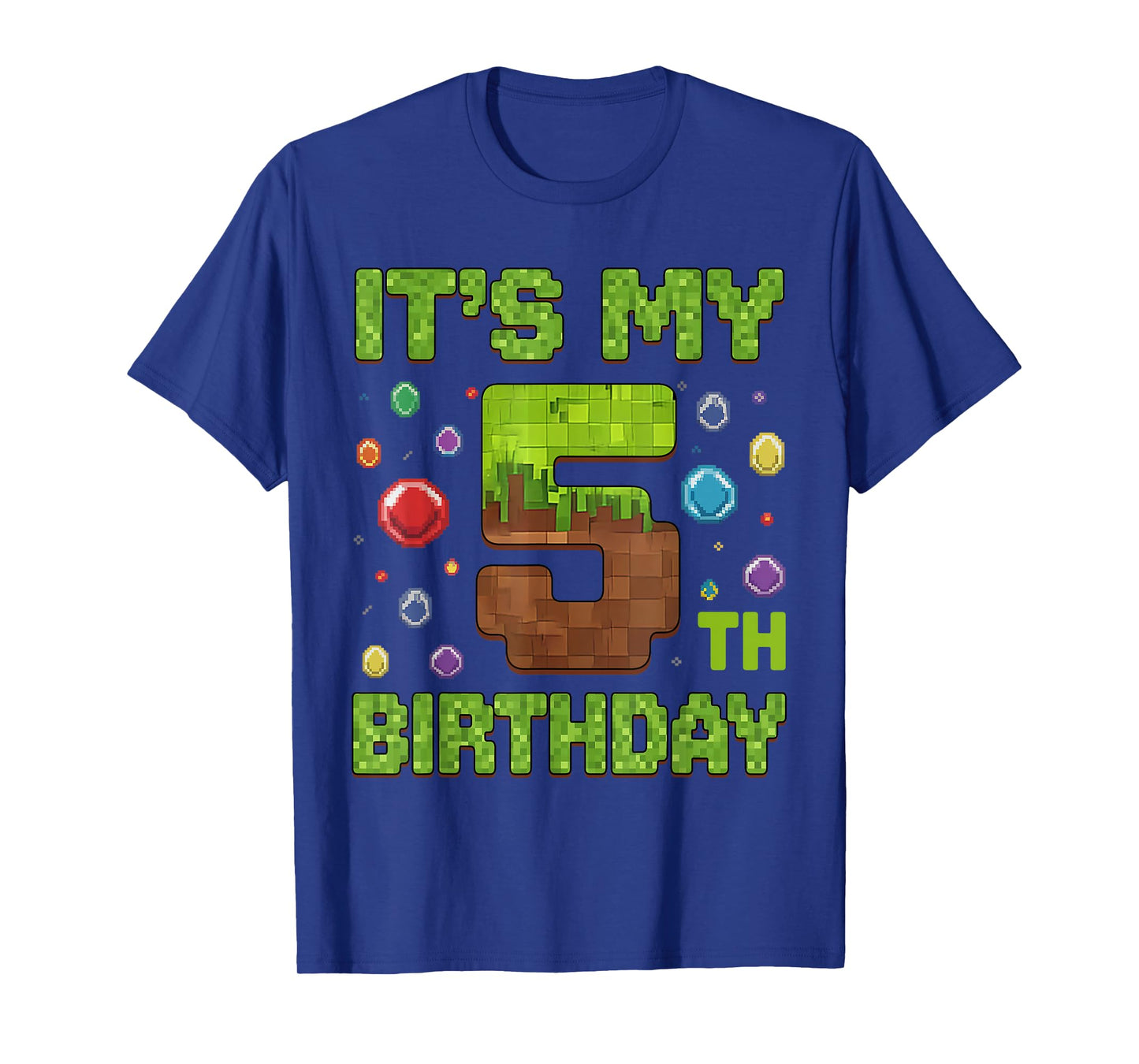 Kids It's My 5th Birthday Video Game Pixel 5 Year Old T-Shirt