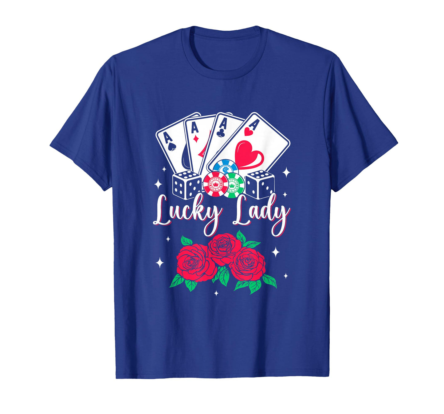 Lucky Lady Poker Player Gambling Casino Design Women T-Shirt