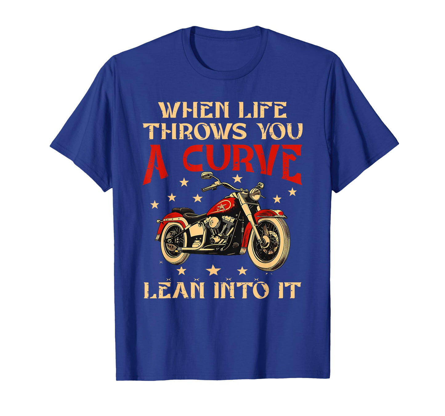 Biker When Life Throws You A Curve Motorcycle Men Women Kids T-Shirt