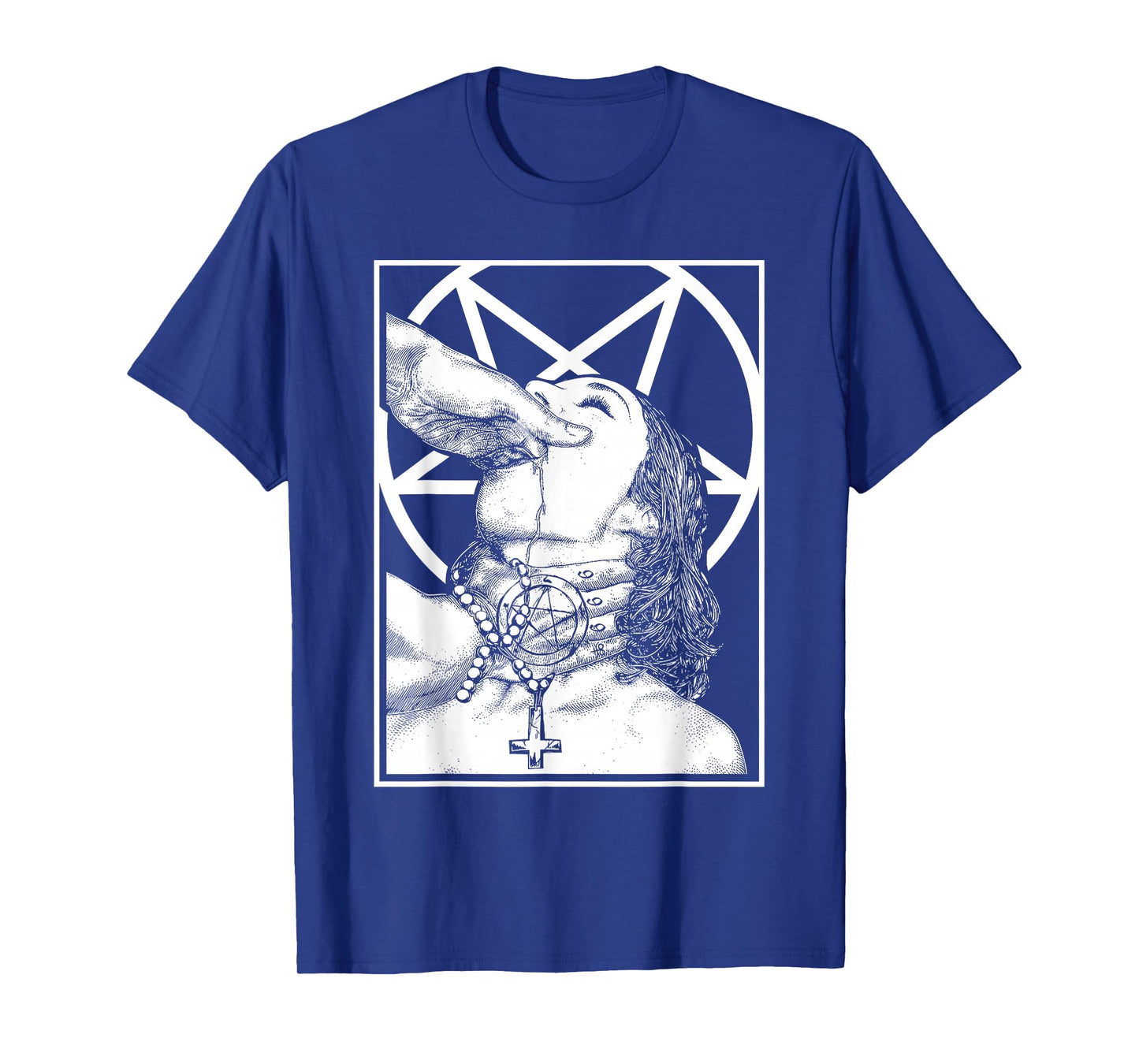Gothic Choked Up Unholy Nun Satan Baphomet Spooky Halloween T-Shirt