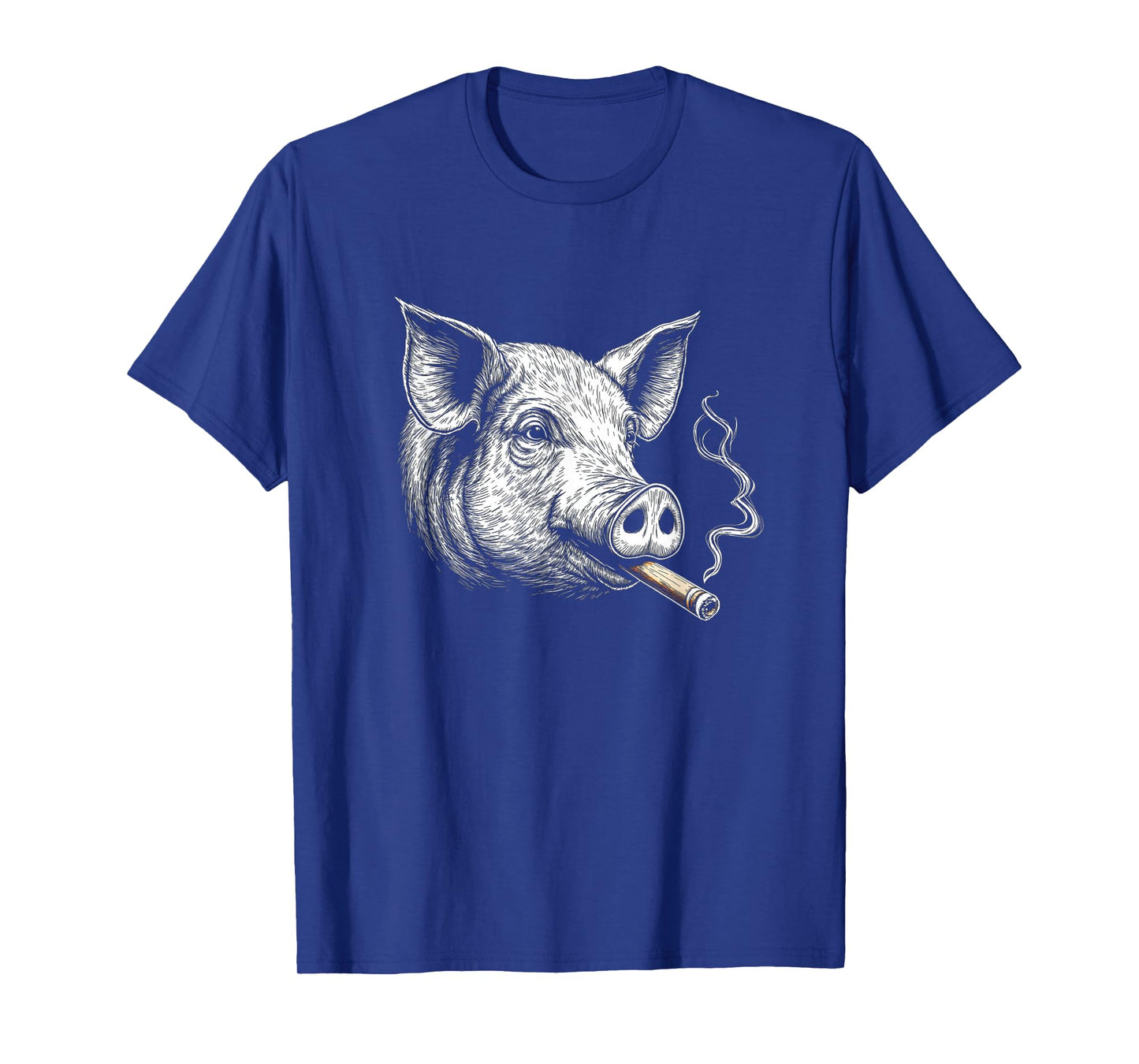 Pig Smoking a Cigar, Funny Farm Animal Art Graphic T-Shirt