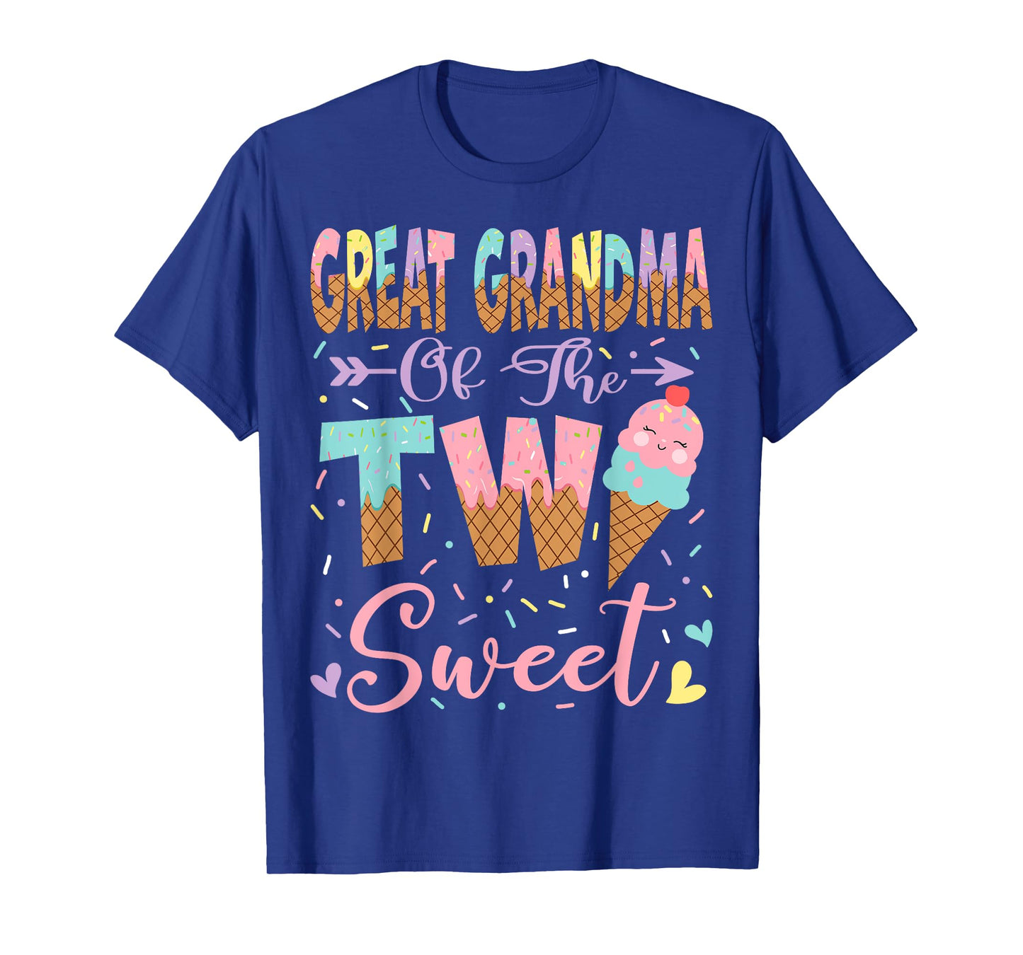 Great Grandma Of The Two Sweet 2Nd Birthday Summer Ice Cream T-Shirt