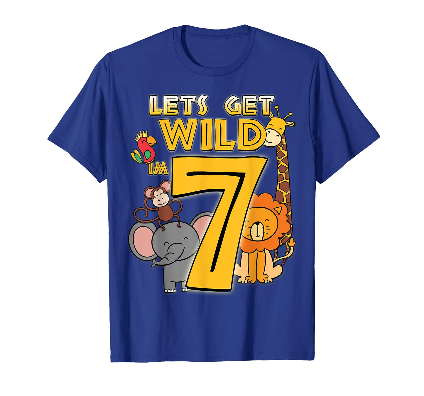7 Years Old Zoo Animals Safari 7th Birthday Boys Girls T-Shirt
