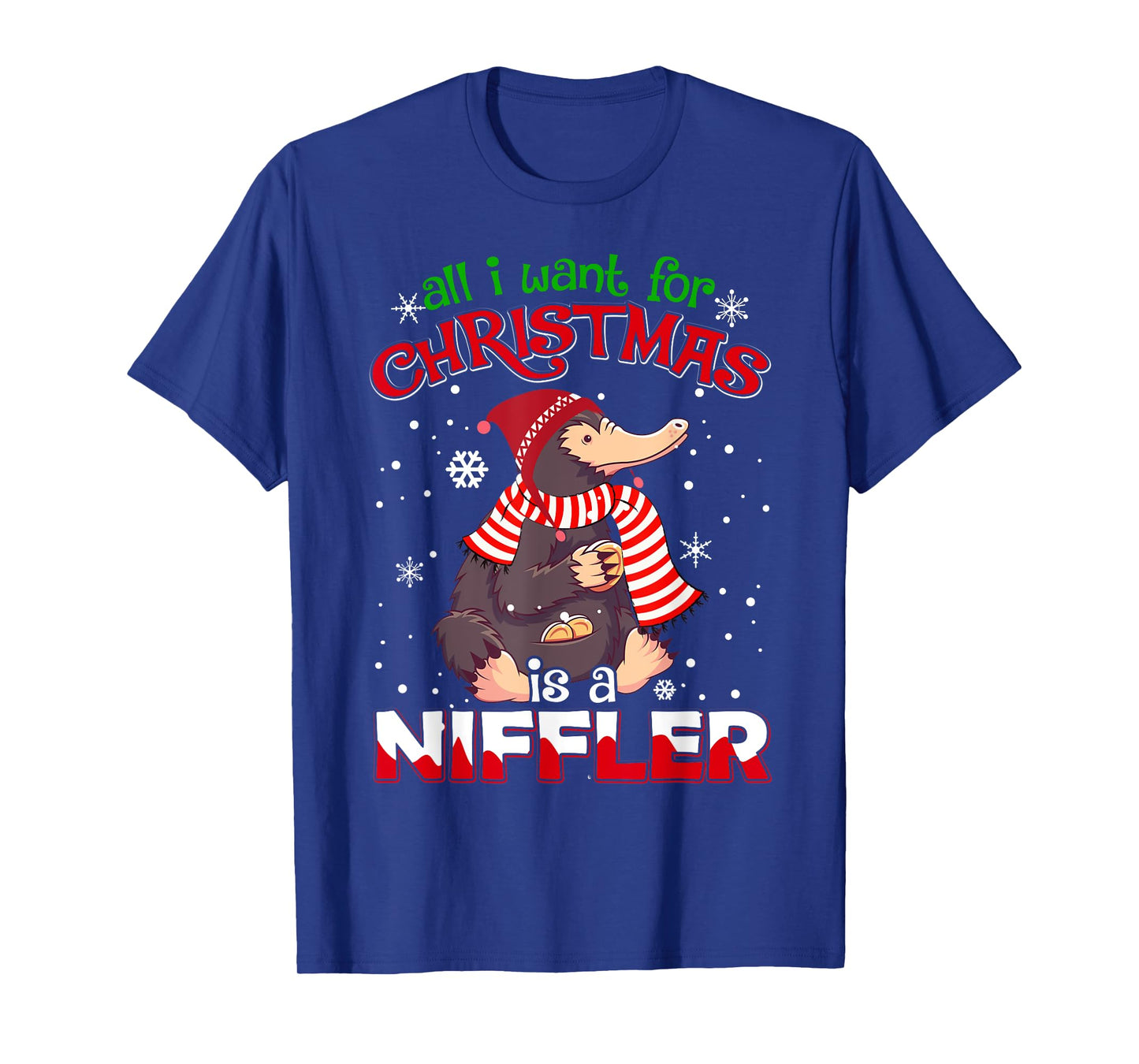 ALL I WANT FOR CHRISTMAS IS A NIFFLER WOMEN MEN KIDS XMAS T-Shirt