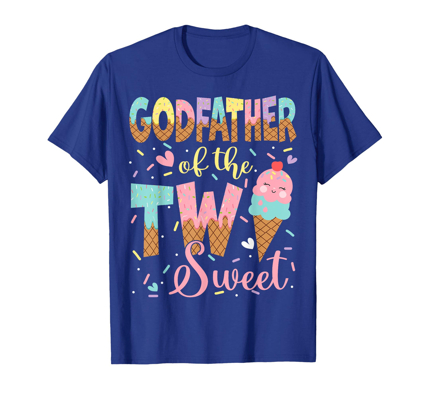 GodFather Of The Two Sweet 2Nd Birthday Girl Ice Cream T-Shirt