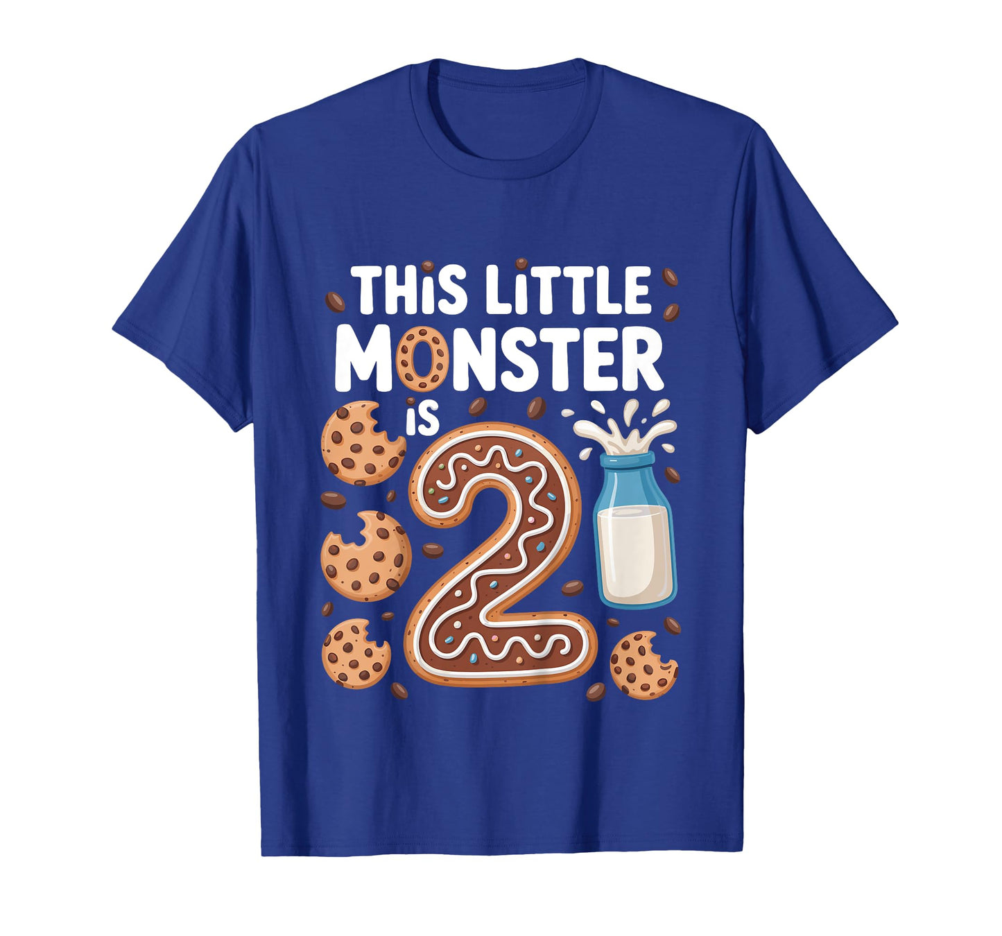 Kids This Cute Monster is 2 Cute Cookie 1st Birthday T-Shirt