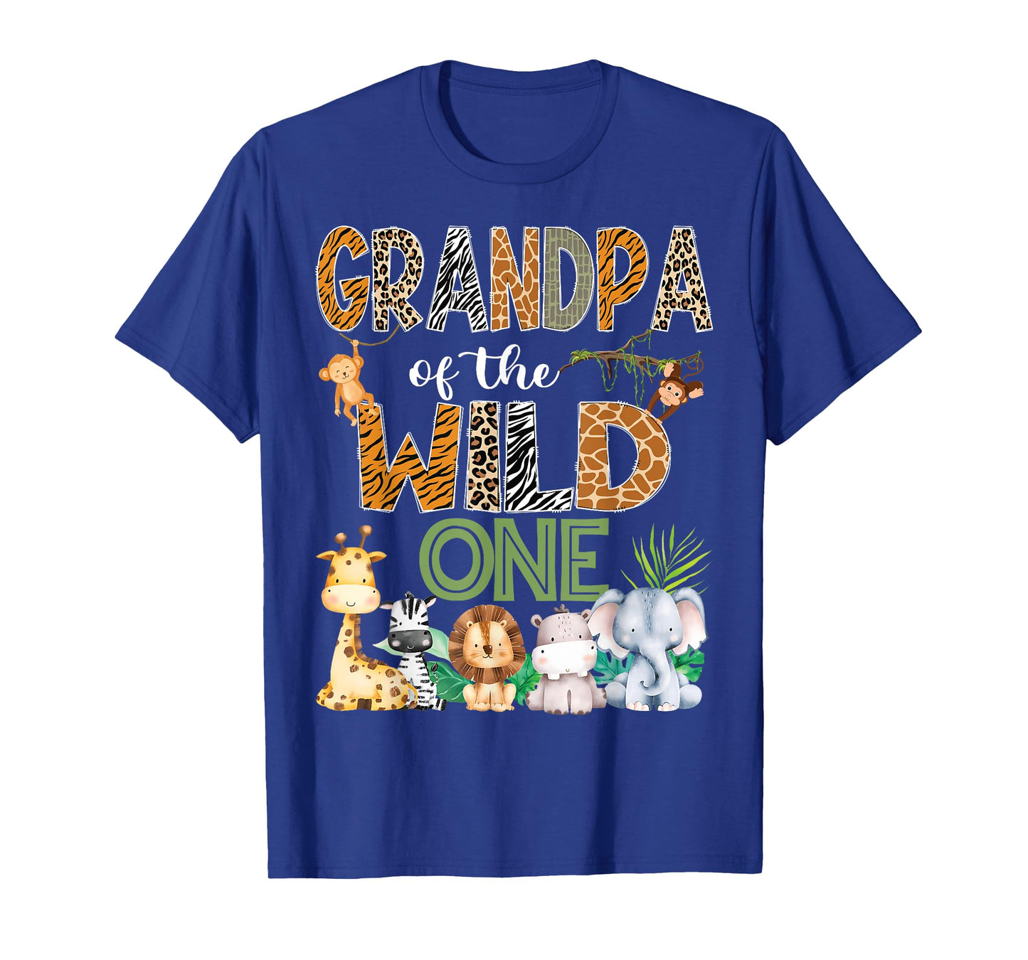 Grandpa Of The Wild One 1St Birthday Safari Zoo Jungle T-Shirt