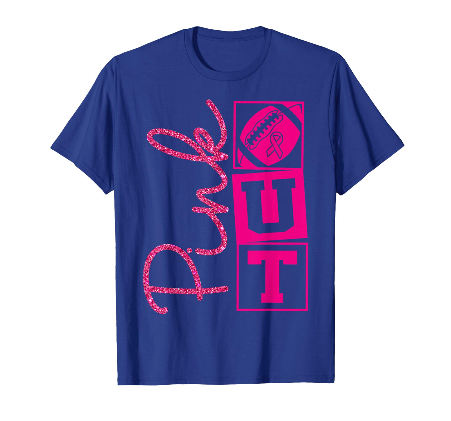 Pink Out Breast Cancer Awareness Football Sports Men Cheer T-Shirt