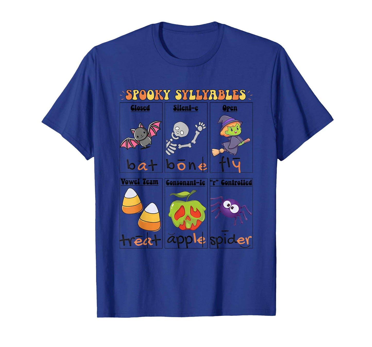 Halloween Reading Spooky Syllables Teacher T-Shirt