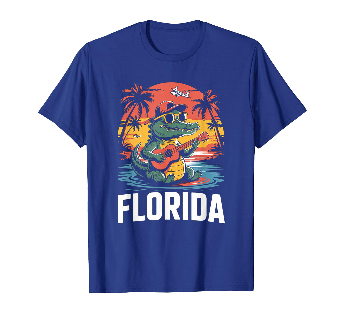 Florida Alligator with Sunglasses Summer Vacation Tee T-Shirt