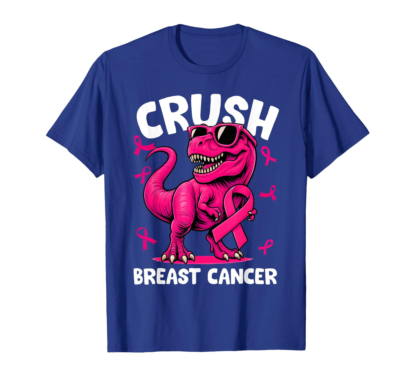 Crush Breast Cancer Dinosaur Pink Ribbon Kids Men Women T-Shirt